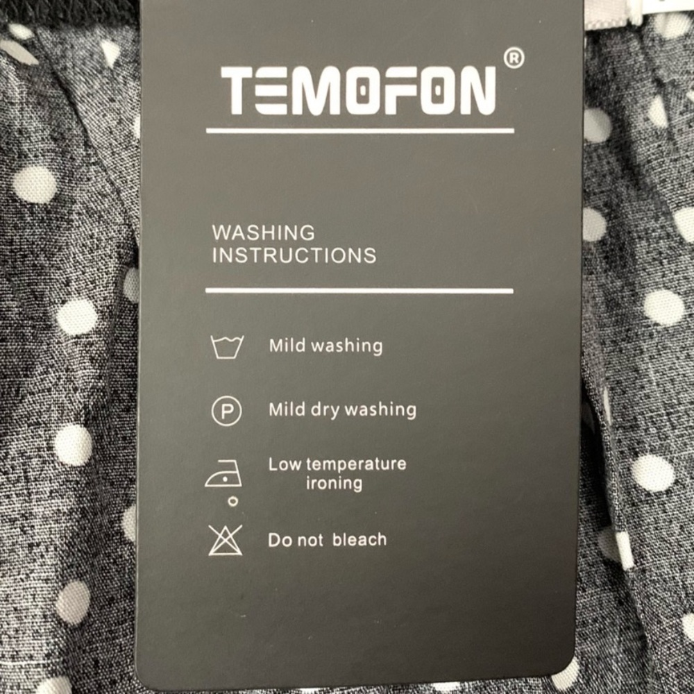 Temofon black with white polka dots backless halter maxi sundress- M - Picture 8 of 10